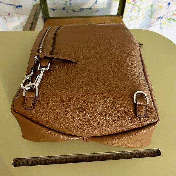 Calvin Klein Millie Caramel Faux Leather Convertible Sling Backpack NEW - Picture 8 of 9